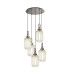 Yorktown 65cm Round 5 Light Pendant 20cm Tubular Ribbed Glass Polished Nickel/Matt Black Champagne-1