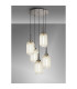 Yorktown 65cm Round 5 Light Pendant 20cm Tubular Ribbed Glass Polished Nickel/Matt Black Champagne-3