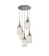 Yorktown 65cm Round 5 Light Pendant 20cm Tubular Ribbed Glass Polished Nickel/Matt Black Champagne-4