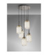 Yorktown 65cm Round 5 Light Pendant 20cm Tubular Ribbed Glass Polished Nickel/Matt Black Champagne-10