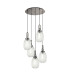 Yorktown 65cm Round 5 Light Pendant 20cm Almond Ribbed Glass Polished Nickel/Matt Black Clear-1