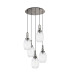 Yorktown 65cm Round 5 Light Pendant 20cm Almond Ribbed Glass Polished Nickel/Matt Black Clear-4