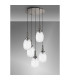 Yorktown 65cm Round 5 Light Pendant 20cm Almond Ribbed Glass Polished Nickel/Matt Black Clear-9