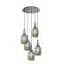 Yorktown 65cm Round 5 Light Pendant 20cm Almond Ribbed Glass Polished Nickel/Matt Black Smoked-1