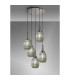 Yorktown 65cm Round 5 Light Pendant 20cm Almond Ribbed Glass Polished Nickel/Matt Black Smoked-3