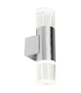 2 Light Outdoor Wall Light Polished Stainless Steel with Crystal IP44 - 1