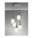 Yorktown 65cm Round 5 Light Pendant 20cm Almond Ribbed Glass Polished Nickel/Matt Black Champagne-3