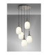 Yorktown 65cm Round 5 Light Pendant 20cm Almond Ribbed Glass Polished Nickel/Matt Black Opal-3