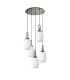 Yorktown 65cm Round 5 Light Pendant 20cm Almond Ribbed Glass Polished Nickel/Matt Black Opal-4
