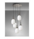 Yorktown 65cm Round 5 Light Pendant 20cm Almond Ribbed Glass Polished Nickel/Matt Black Opal-9