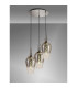 Yorktown 68cm Round 3 Light Pendant 23cm Pear Glass Polished Nickel/Matt Black Smoked/Clear-3