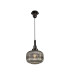 Yorktown Pendant 1 x E27 Black Chrome/Matt Black 30cm Round Ribbed Smoked Glass-4
