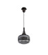 Yorktown Pendant 1 x E27 Black Chrome/Matt Black 30cm Round Ribbed Smoked Glass-5