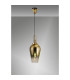 Yorktown 1 Light Pendant E27 23cm Pear Glass Brass Gold/Matt Black/Clear-3