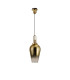 Yorktown 1 Light Pendant E27 23cm Pear Glass Brass Gold/Matt Black/Clear-5