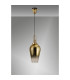 Yorktown 1 Light Pendant E27 23cm Pear Glass Brass Gold/Matt Black/Clear-12