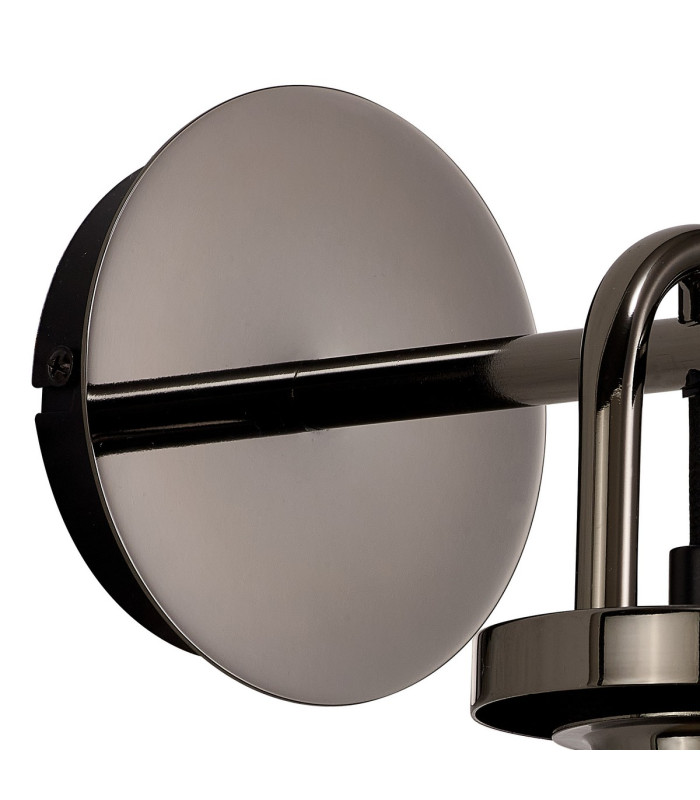 Yorktown Mini Wall Light Switched 1 x E27 Black Chrome 14cm Tubular Ribbed Glass Green-5