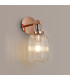 Yorktown Mini Wall Light Switched 1 x E27 Copper 14cm Tubular Ribbed Glass Clear-3