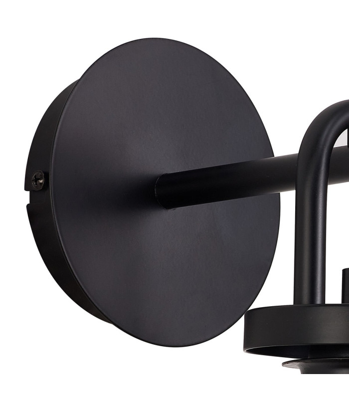 Yorktown Mini Wall Light Switched 1 x E27 Matt Black 14cm Tubular Ribbed Glass Petrol Blue-5