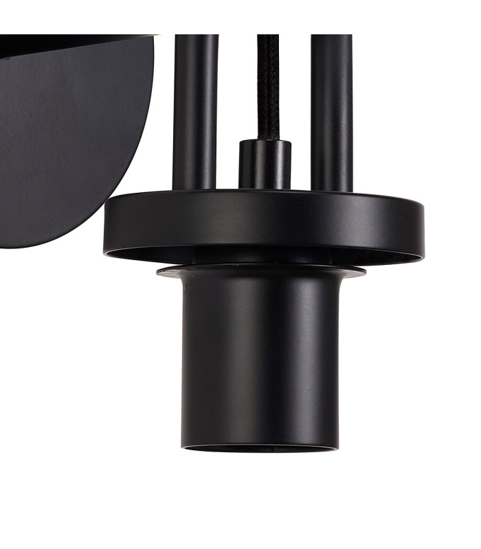 Yorktown Mini Wall Light Switched 1 x E27 Matt Black 14cm Tubular Ribbed Glass Smoked-6