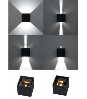 LED 1 Light Up Down Flush Wall Light Black - 2