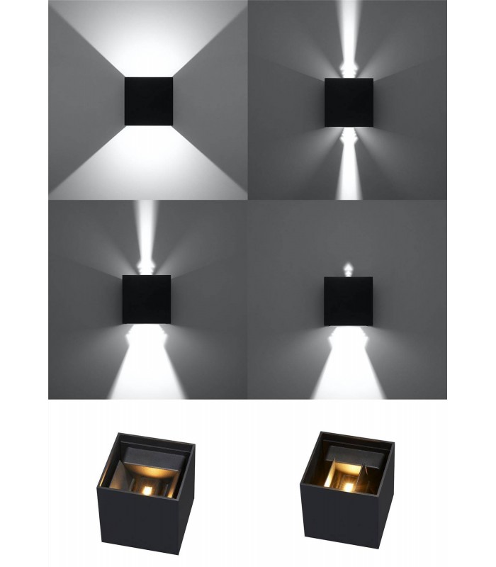 LED 1 Light Up Down Flush Wall Light Black - 2