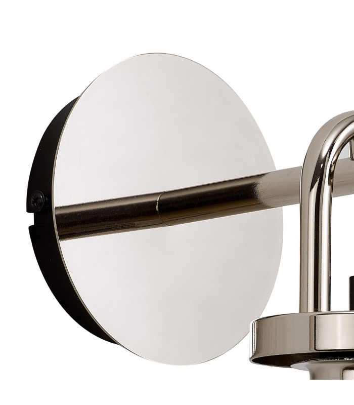 Yorktown Mini Wall Light Switched 1 x E27 Polished Nickel 14cm Tubular Ribbed Glass Petrol Blue-5
