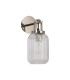 Yorktown Mini Wall Light Switched 1 x E27 Polished Nickel 14cm Tubular Ribbed Glass Clear-4