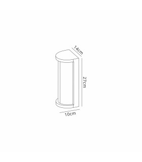 Albion Wall Lamp 1 x E27 IP54 Dark Brown/Opal -2