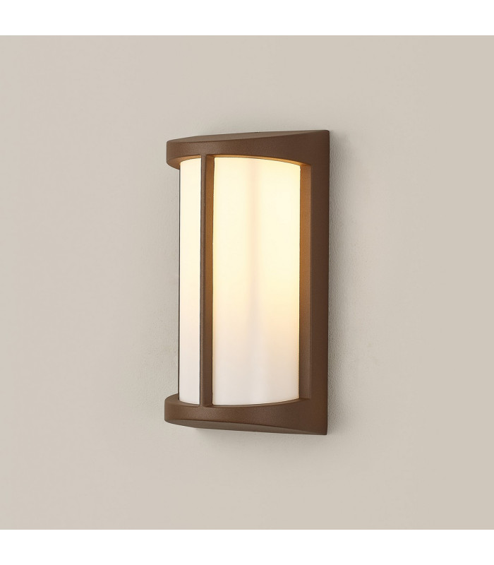 Albion Wall Lamp 1 x E27 IP54 Dark Brown/Opal -3