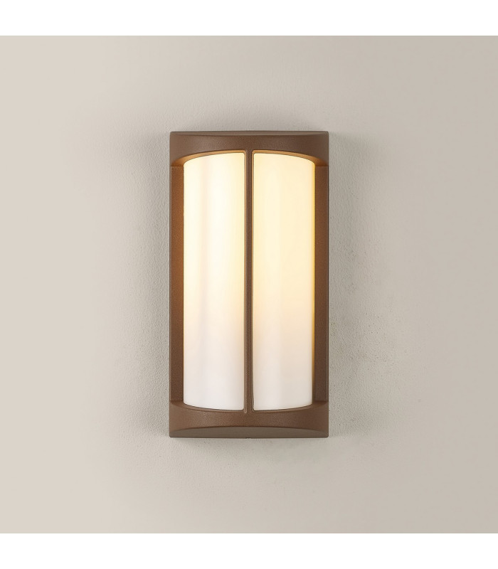 Albion Wall Lamp 1 x E27 IP54 Dark Brown/Opal -13