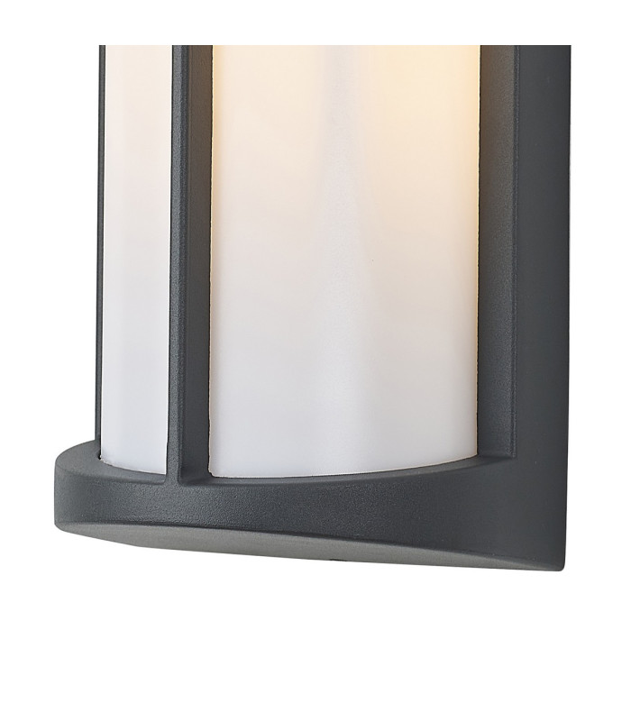 Albion Wall Lamp 1 x E27 IP54 Dark Grey/Opal -7