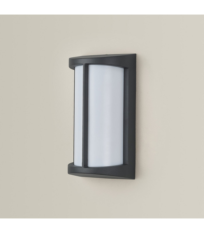 Albion Wall Lamp 1 x E27 IP54 Dark Grey/Opal -12