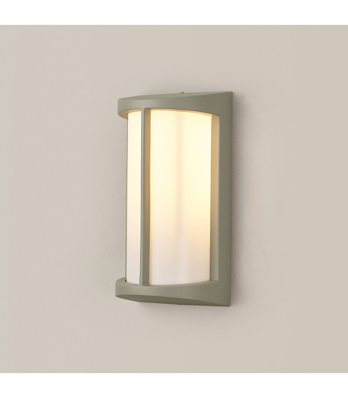 Albion Wall Lamp 1 x E27 IP54 Matt Silver/Opal -3
