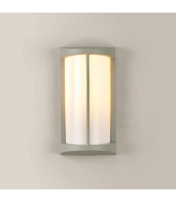 Albion Wall Lamp 1 x E27 IP54 Matt Silver/Opal -14