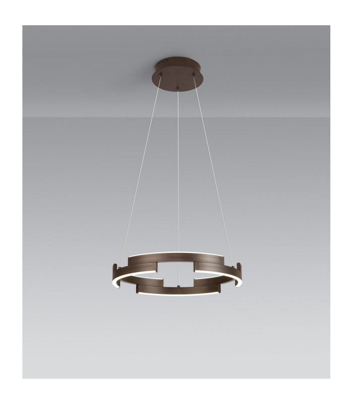 Cato 40cm Pendant 22W LED 4000K 800lm 3 Step Dimming Brown Oxide -3
