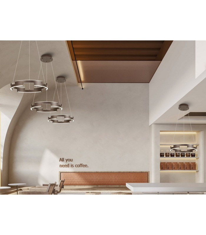 Cato 40cm Pendant 22W LED 4000K 800lm 3 Step Dimming Brown Oxide -5