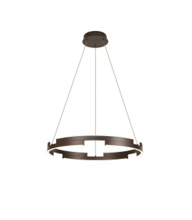 Cato 60cm Pendant 36W LED 4000K 1300lm 3 Step Dimming Brown Oxide -1