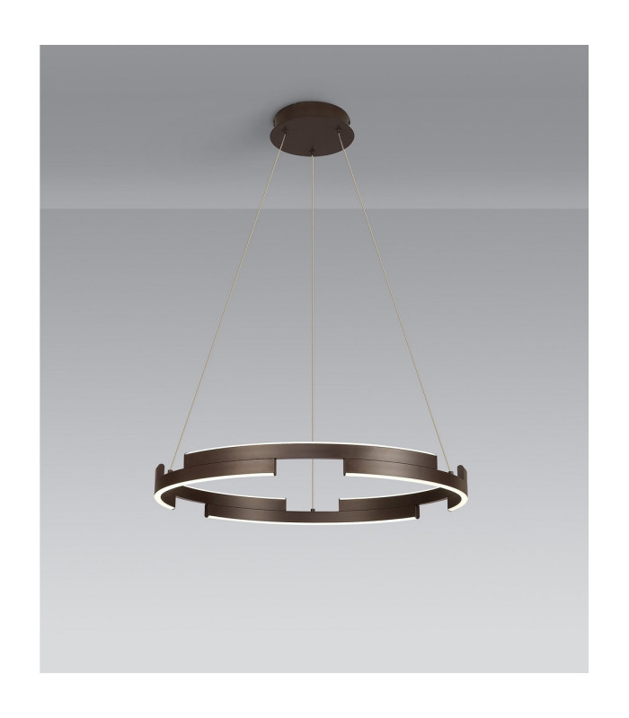 Cato 60cm Pendant 36W LED 4000K 1300lm 3 Step Dimming Brown Oxide -3