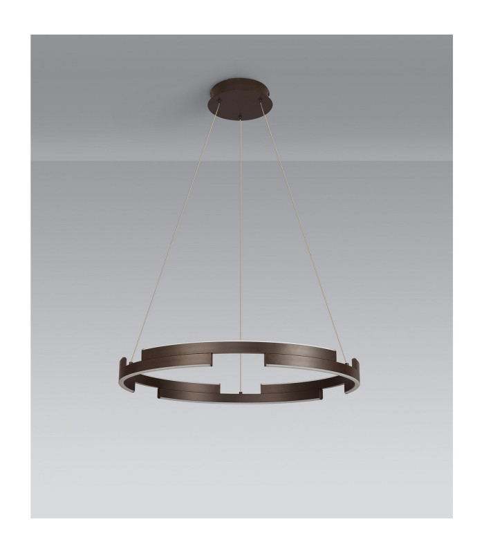 Cato 60cm Pendant 36W LED 4000K 1300lm 3 Step Dimming Brown Oxide -8