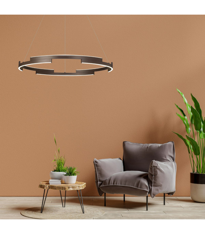 Cato 80cm Pendant 44W LED 4000K 1700lm 3 Step Dimming Brown Oxide -4