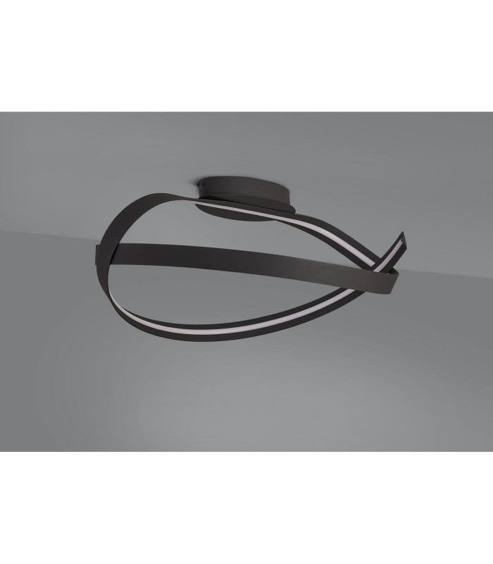 Albany Loop Semi Flush Ceiling Light 1 x 34W LED Triac Dimmable 3000K 1900lm Dark Grey -10