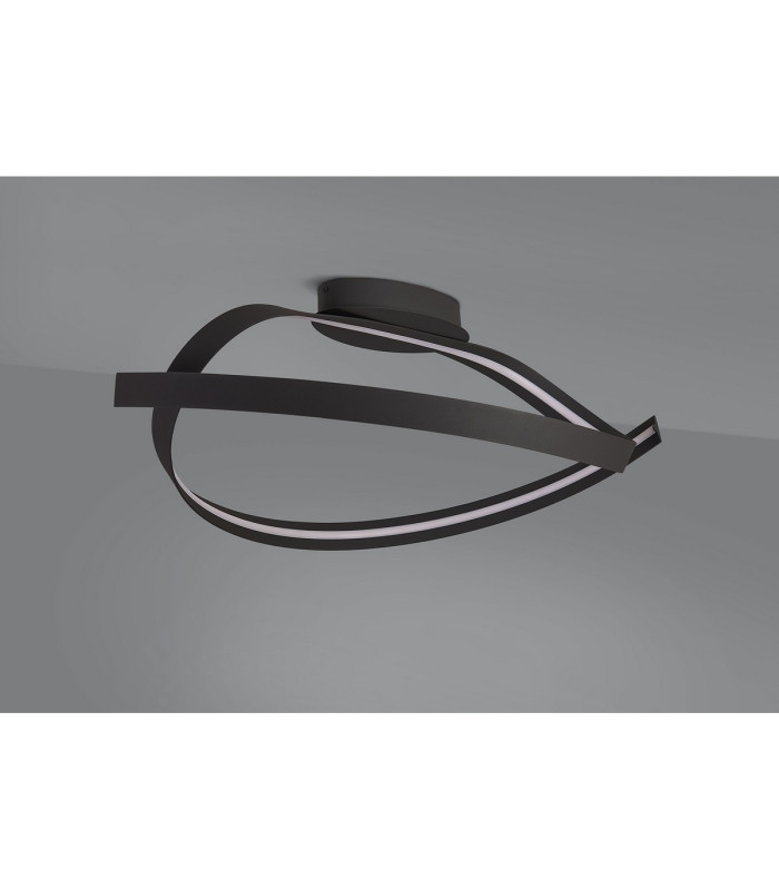 Albany Loop Semi Flush Ceiling Light 1 x 34W LED Triac Dimmable 3000K 1900lm Dark Grey -12