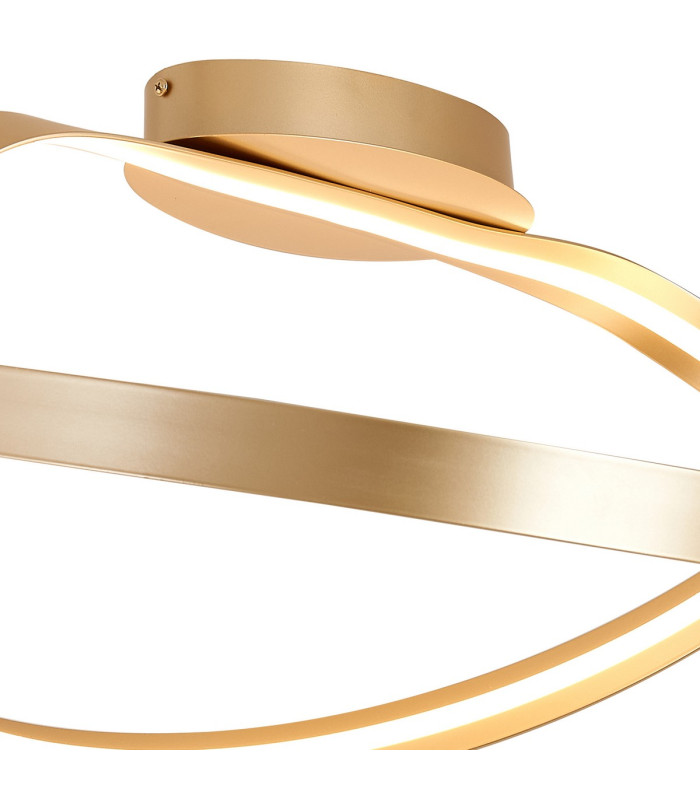 Albany Loop Semi Flush Ceiling Light 1 x 34W LED Triac Dimmable 3000K 1900lm Gold -7