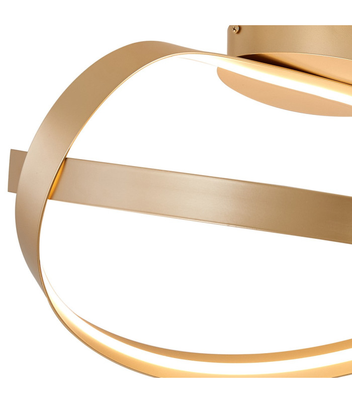 Albany Loop Semi Flush Ceiling Light 1 x 34W LED Triac Dimmable 3000K 1900lm Gold -8