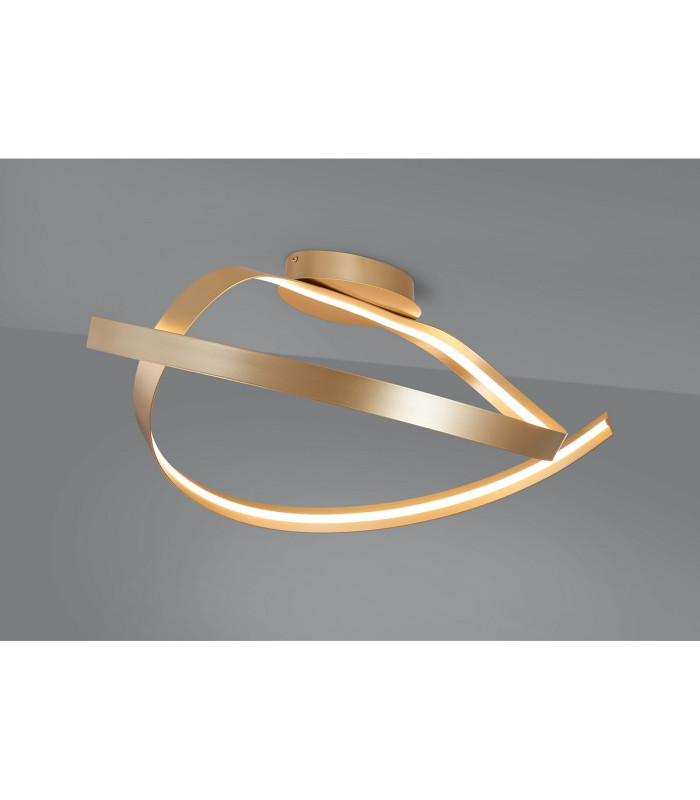 Albany Loop Semi Flush Ceiling Light 1 x 34W LED Triac Dimmable 3000K 1900lm Gold -12
