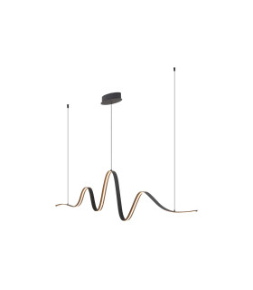 Albany Wave Pendant 1 x 34W LED Triac Dimmable 3000K 2000lm Dark Grey -1