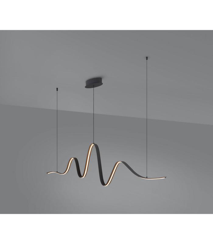 Albany Wave Pendant 1 x 34W LED Triac Dimmable 3000K 2000lm Dark Grey -3