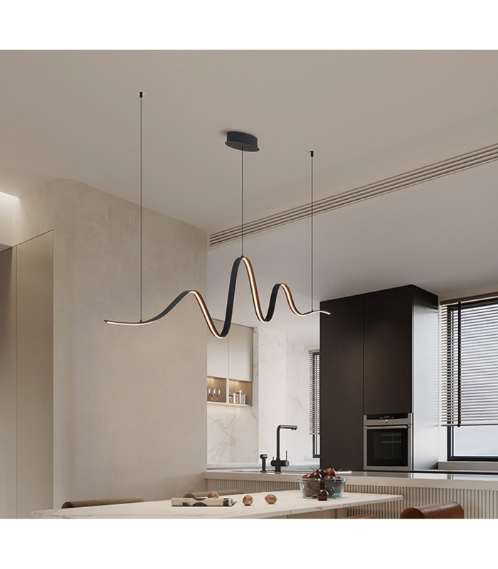 Albany Wave Pendant 1 x 34W LED Triac Dimmable 3000K 2000lm Dark Grey -4