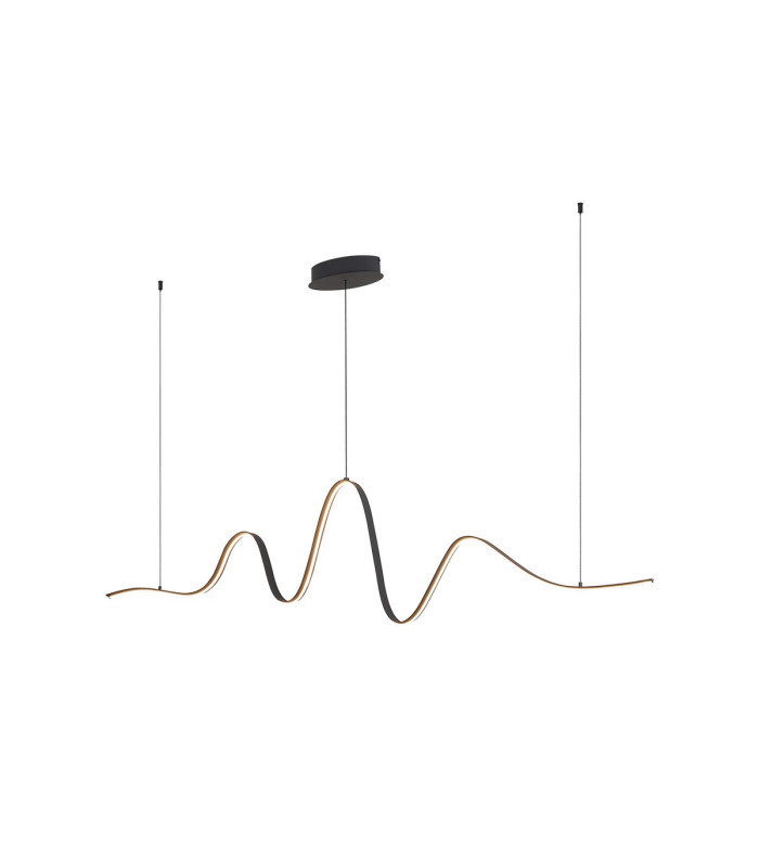 Albany Wave Pendant 1 x 34W LED Triac Dimmable 3000K 2000lm Dark Grey -6